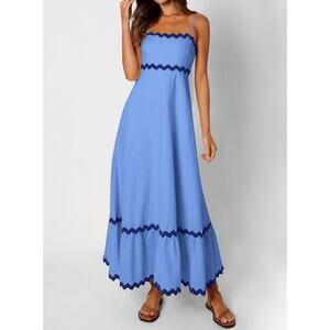 #192 MSRP $33 NWT PRETTYGARDEN RICKRACK TRIM SMOCKED MAXI DRESS ♡SIZE XXL♡